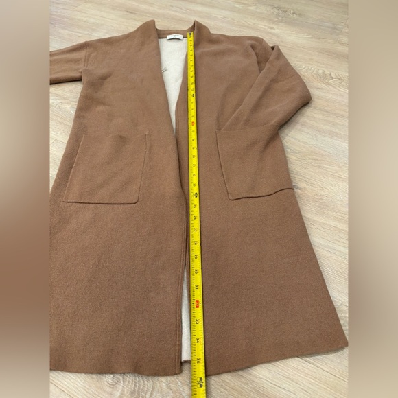 Aritzia Babaton Lance Longline Wool Blend Open Cardigan Camel Brown Size M - Picture 11 of 12